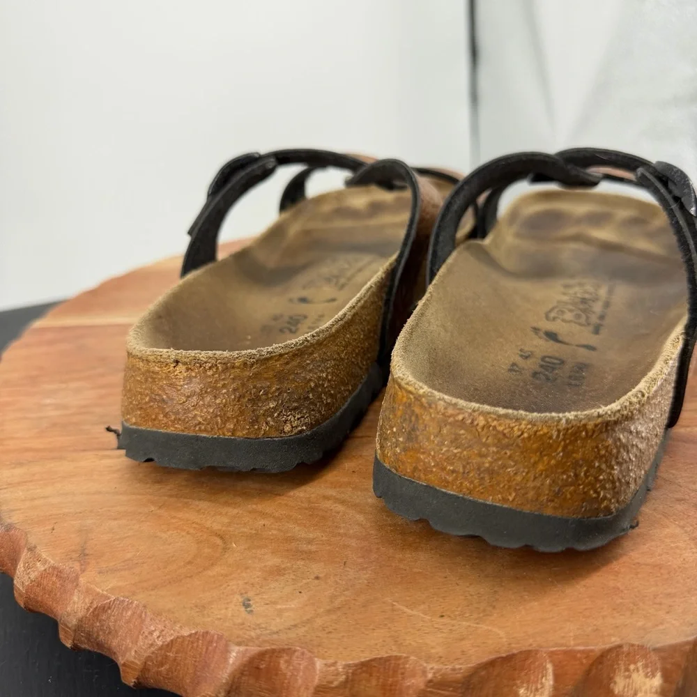 Birki’s by Birkenstock orange Bronze metallic snake cork leather sandals 37 US 6